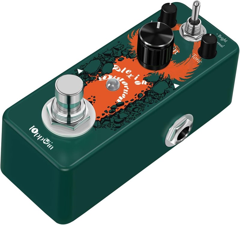 IOppWin PLEXION Classic Plexion Distortion Pedal - Vintage Distortion Tone, 3-Knob Control (Gain/Tone/Volume), Bright/Normal Toggle, True Bypass (DC 9V) - Image 1